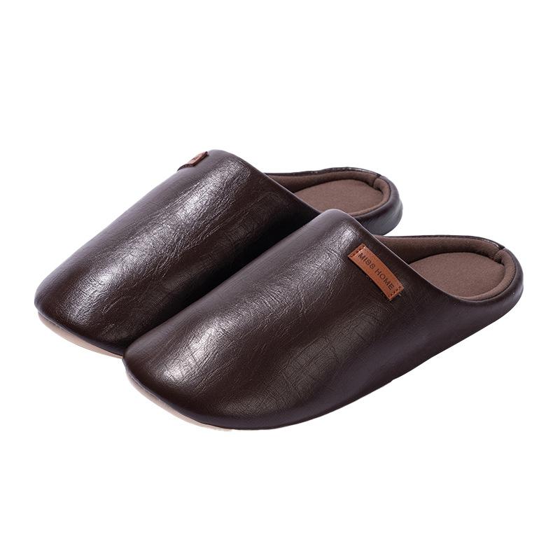 

Japanese-style four-season silent slippers women s soft bottom non-slip cotton and linen cotton mop hospitality office home interior floor men 44-45 (suitable for 43-44 feet) колір темно кави