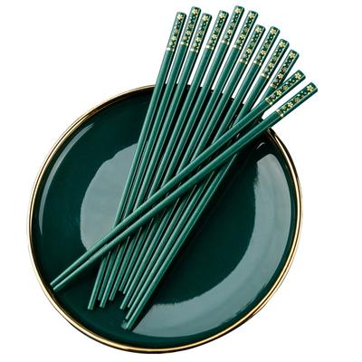 Sada 5 párů hůlek Family Pointy Alloy Sada protiskluzového nádobí Japonské hůlky Kuchyňské nástroje na vaření