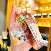 Flowing Liquid Trendy Bear Keychain For Bags And Keys Perfect Idea Gift