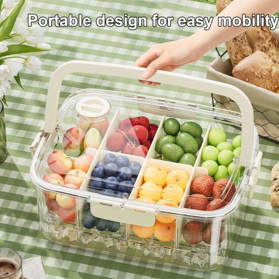 Fresh-keeping Box Airtight Leak-proof Food Storage Container with Silicone Seal And Handle Storage Box for Fruits Snacks Picnic