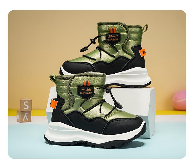 Huili Girls' Fleece-Lined Snow Boots - Warm, Thick, Cold-Proof High-Top Boots for -40°C.