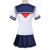 Halloween Party Girl's Navy Blue Sailor Skirt Pantyhose Loli Black Leather Shoes Yandere Simulator Ayano Aishi Cosplay Costume