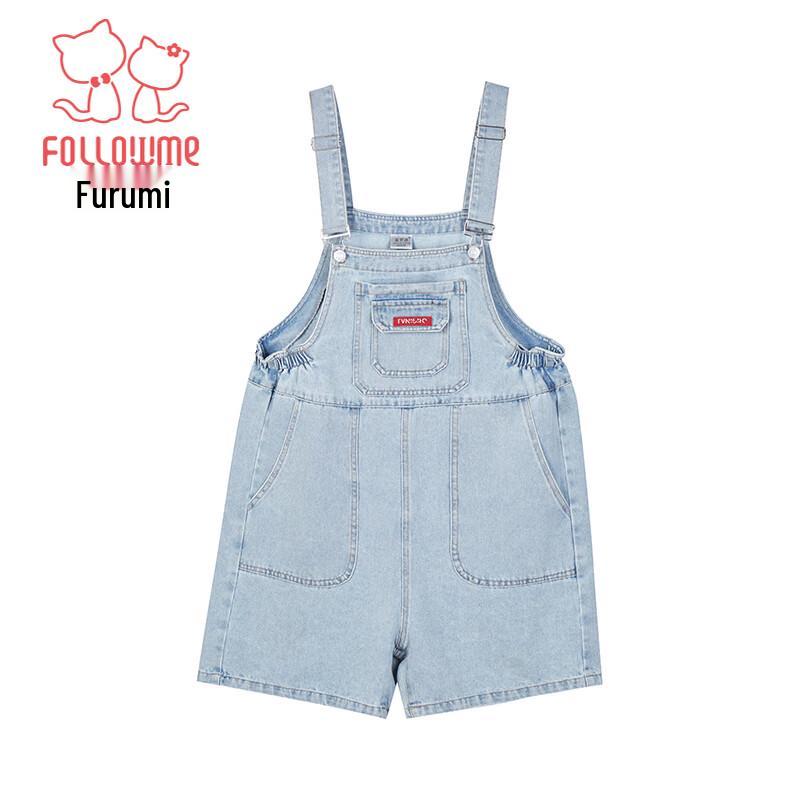 Girls' Summer Denim Overall Shorts
