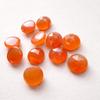 Red Carnelian Gemstones, Round Faceted Carnelian Cabochons, Orange Red Semi-Precious Stones