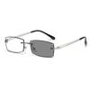 Light Sensitive Color Changing Presbyopia Glasses Frameless Anti Blue Light Eyewear High-Definition Business Reading Eyeglasses
