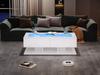 100*50*35cm Coffee Table, High Gloss Sofa Table, Living Room Table with Drawers, Coffee Table with LED Light, Glass Top, White