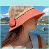 Sommerlicher Fischerhut im koreanischen Stil mit breiter Krempe aus atmungsaktivem Polyester und Schmetterlingsschleife für Damen