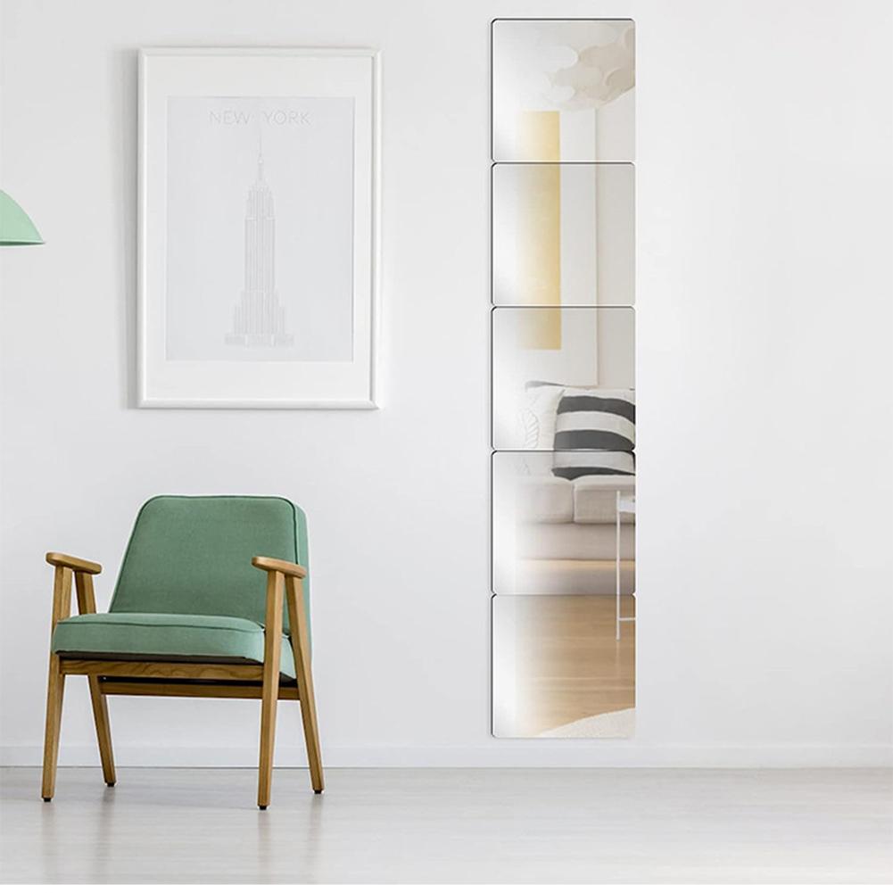 1 Stück flexible Acrylspiegelblätter, Spiegelfliesen, nicht aus Glas, abnehmbare Spiegel-Wandaufkleber