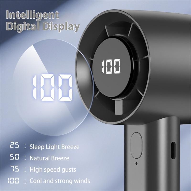 Handheld Mini Fan USB Rechargeable 100 Speed Quiet Desk Fan Portable Cooling Fan for Indoor Outdoor Use Birthday Gift