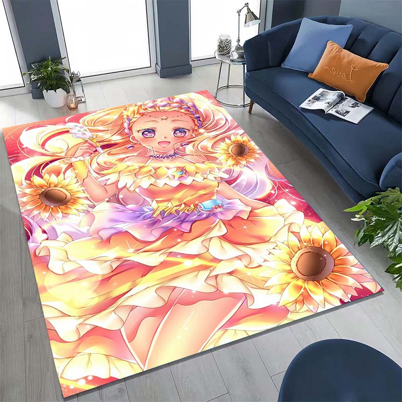 Cute Cartoon Pretty Cure Pattern Rug, Large Area Non-slip Washable Rug,, Suitable for Bedroom Home Decoration.666