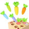 Montessori Toddlers Toys, Macron Carrot Harvest Game Wooden Toy for Age 2 3 Old Baby Kids, Educational Learning Shape Sorting Matching Gifts