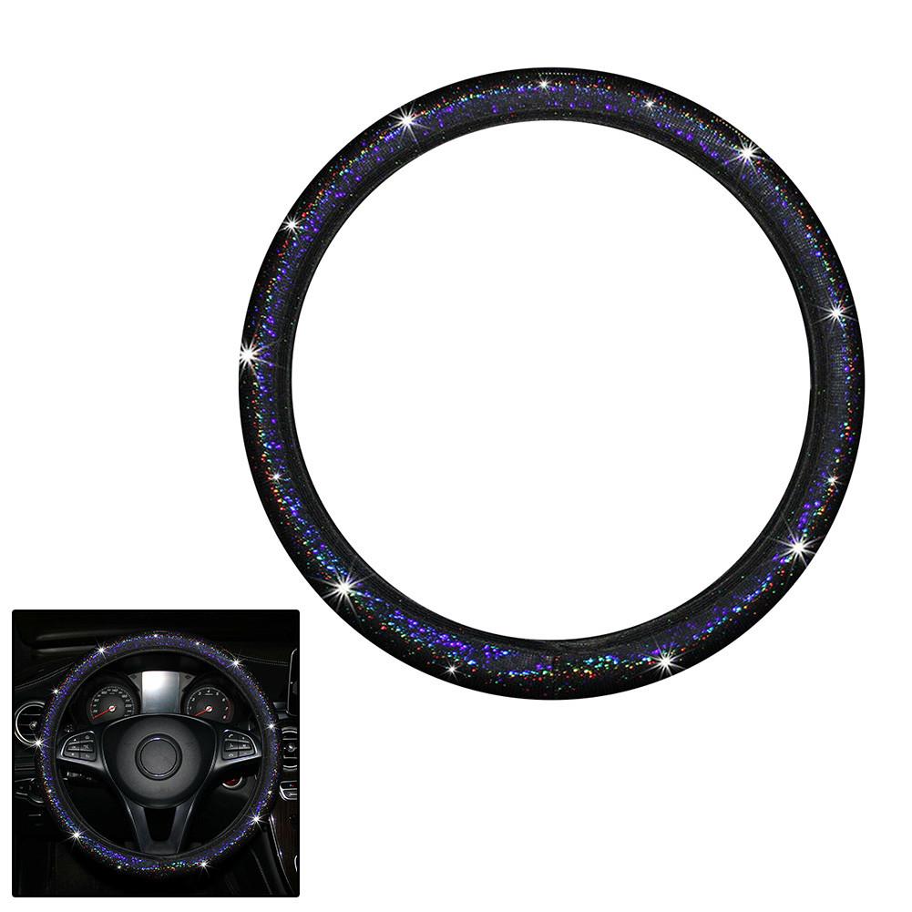 1 buc. Husă pentru volan de mașină cu strălucire, cu instalare ușoară, husă pentru volan, 37-38 cm, decorare automată