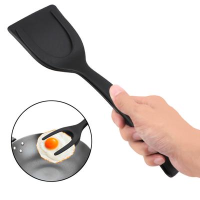 Silicone Fried Egg Spatula Two-in-one Pancake Toast Barbecue BBQ Clip High Temperature Easy To Clean Flip Spatula for Kitchen