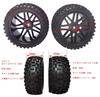 HOBBYPOWER 4-Piece Wheel Rim & Rubber Tire (Front & Rear) for 1/10 Scale RC Off-Road Cars & Buggies