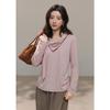 Women's Ribbon Cowl Neck Knit Top