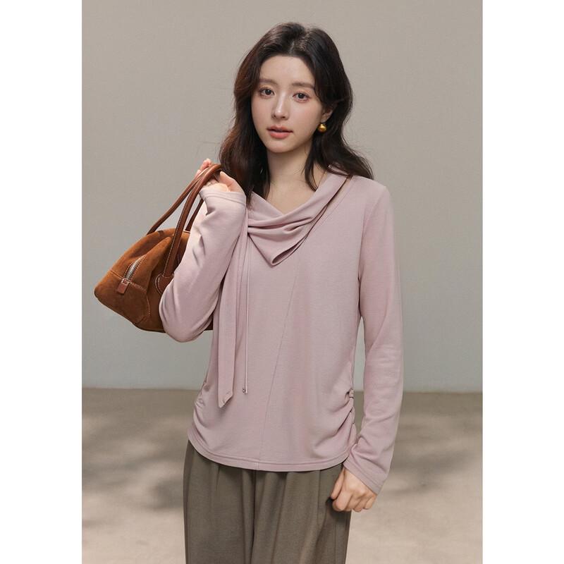 Women's Ribbon Cowl Neck Knit Top