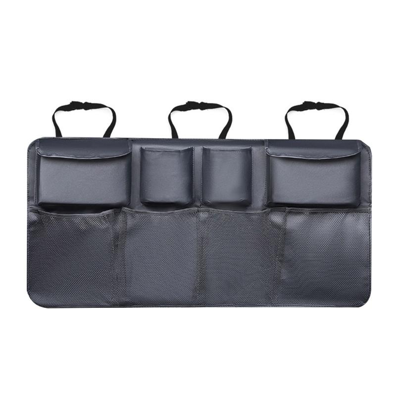 Trunk Hanging Organizers, Backseat Bag, Car Interior Accessories with 4 Pockets & 4 Mesh Pouches for Groceries