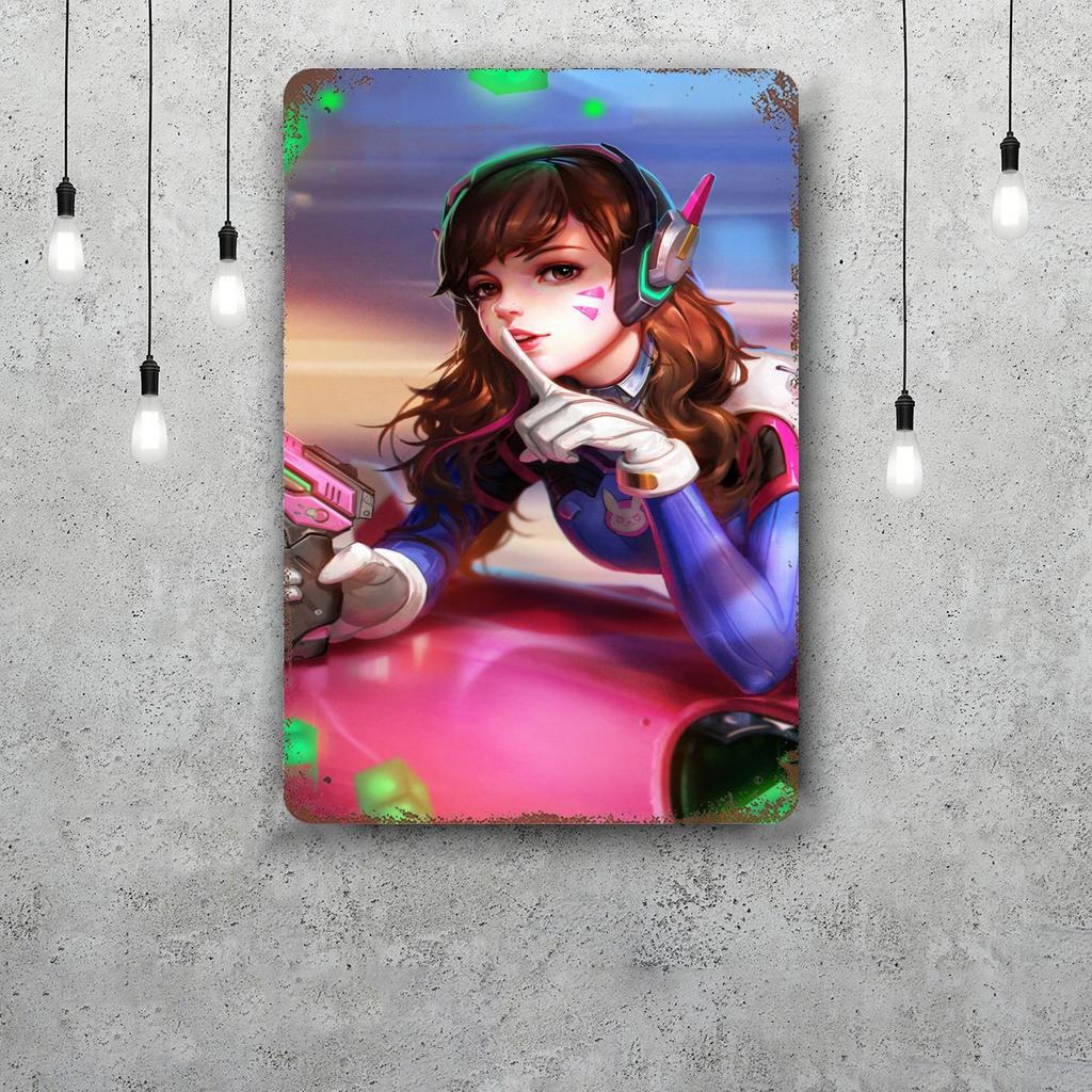 dva overwatch Funny Bar Metal Sign Retro Plaque Vintage Sign Alcohol Drinker Pub Club Man Cave Kitchen Wall Decoration