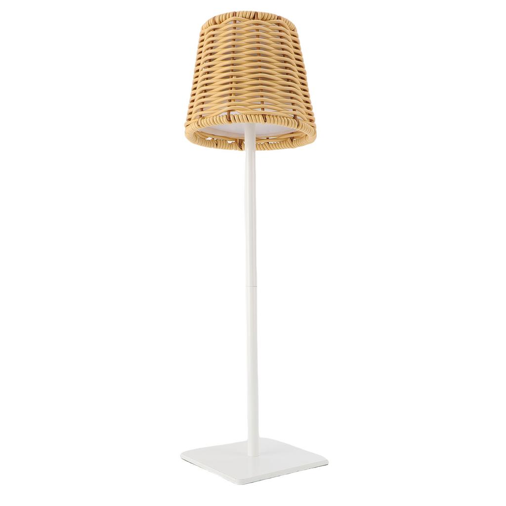 LED Tischlampe PC Rattan Geflochten 120LM 3 Farben Touch-Steuerung Wiederaufladbares Nachtlicht für Wohnzimmer Schlafzimmer Bar