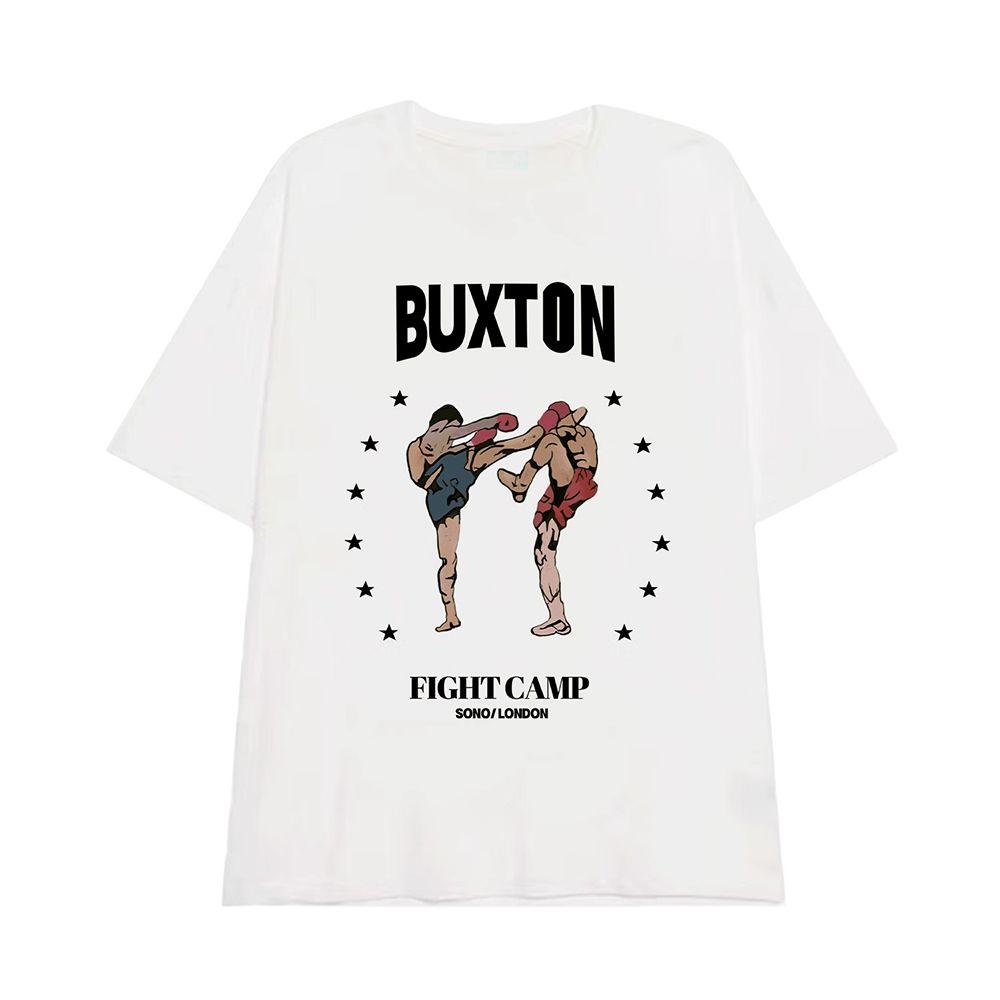 

American Retro Boxing Pure Cotton T-shirts for Men and Women, Small and Loose Half-sleeved Tops for Couples, Trendy on Instagram 4XL