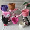 1pc Bicycle Front Basket Hand Knitting Bike Basket Plastic Rattan Bicycle Basket Bike Accessories  Multi-color Optional