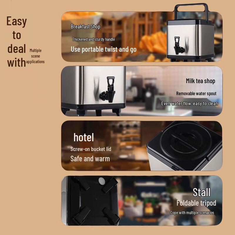 HPMILY Commercial 304 Stainless Steel Insulated Beverage Dispenser