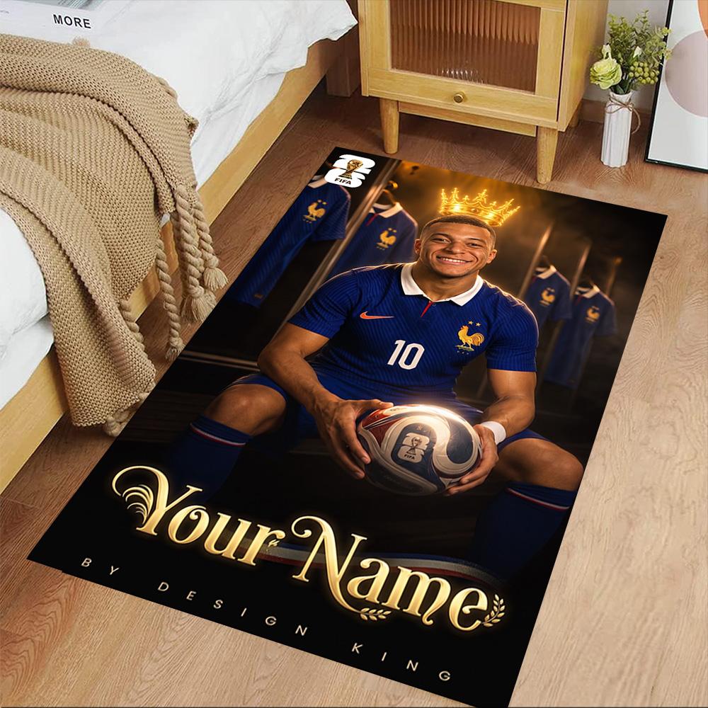 Mbappé Customizable Name Area Rug Suitable for Game Room Foyer Decorate room Dining Room Antislip Carpet Anime Office Decor
