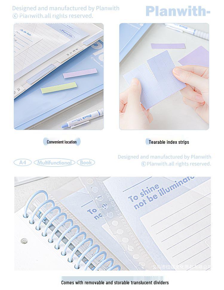 A4 Spiral Loose-Leaf Notebook for Junior High Students - Error Correction & Note-Taking, 2025 Japanese/Korean Style