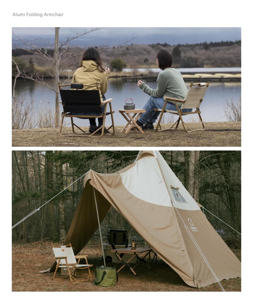 Alumi Poltrona pieghevole Sedia da esterno Sedia da campeggio Sedia pieghevole Sedia da esterno Elegante seggiolone in alluminio Tessuto Oxford Borsa portaoggetti inclusa S'more 2,5 kg