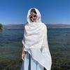 Handcrafts Solid Color Shawl Wrap Traditional Stitching Embroidery Shawl For Festival Weddings Travel Accessories
