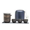 Color-changing purple sand travel tea set portable bag outdoor express cup purple sand ceramic one pot six cups anti-scalding