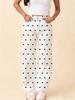 Women's White Heart Denim Pants - High Stretch, Slim Fit, Wide Leg