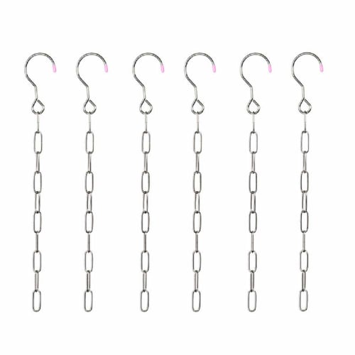 OKUSU-JP Clothes Storage Hangers, Pack of 6, Space-Saving, Convenient Closet Storage, Connecting Link Chain, Stainless Steel, Vertical Hangers, Increa