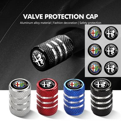 BQVLT1 Car Wheel Tire Valve Caps Tyre Rim Stem Covers Airdust Waterproof For GT Stelvio F1 Brera Volante Tonale Gloria Disco