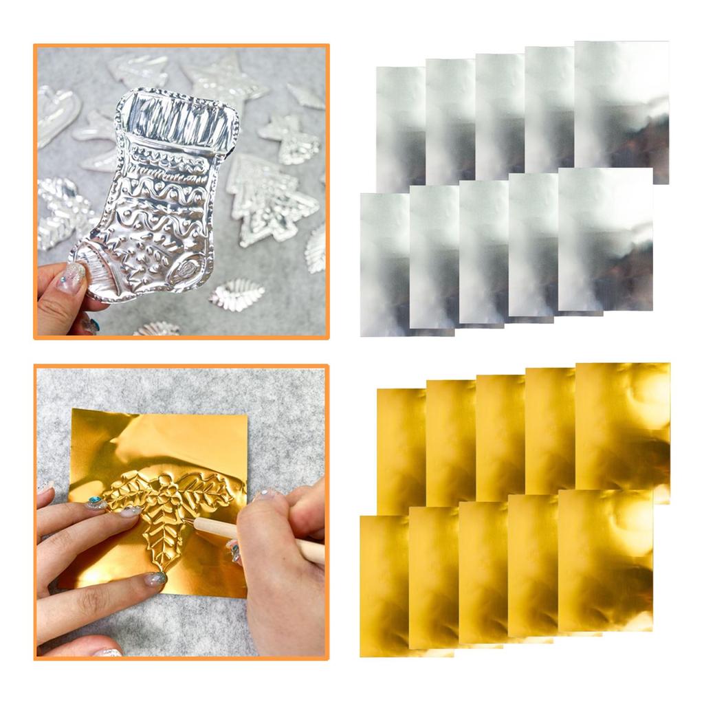 10x Folie Metallic Karton Metallic Papierbögen Reflektierendes Blatt Schimmerndes Papier für Poster Brief Scrapbooks Grußkarten