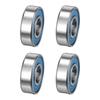 Uxcell 695 2RS Miniature Deep Groove Ball Double Rubber ABEC7 Blue Bearings, 5x13x4mm, Bearings, Shielded, Steel, 4pcs,