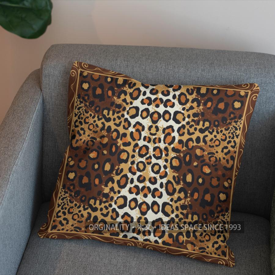 2D Exotic Leopard Design Pillow For Home Decor Pattern Cushion Cover Suitable For Sofa Bedroom Car Pillow Cover