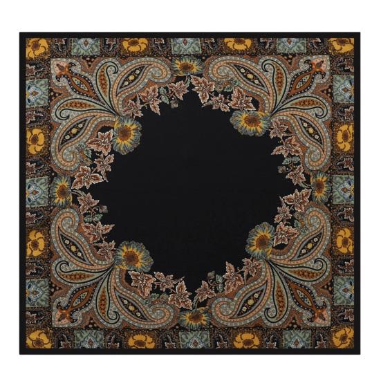 Headscarf Paisley Pattern Large Square Scarf Smooth Imitation Silk Fabric Turban