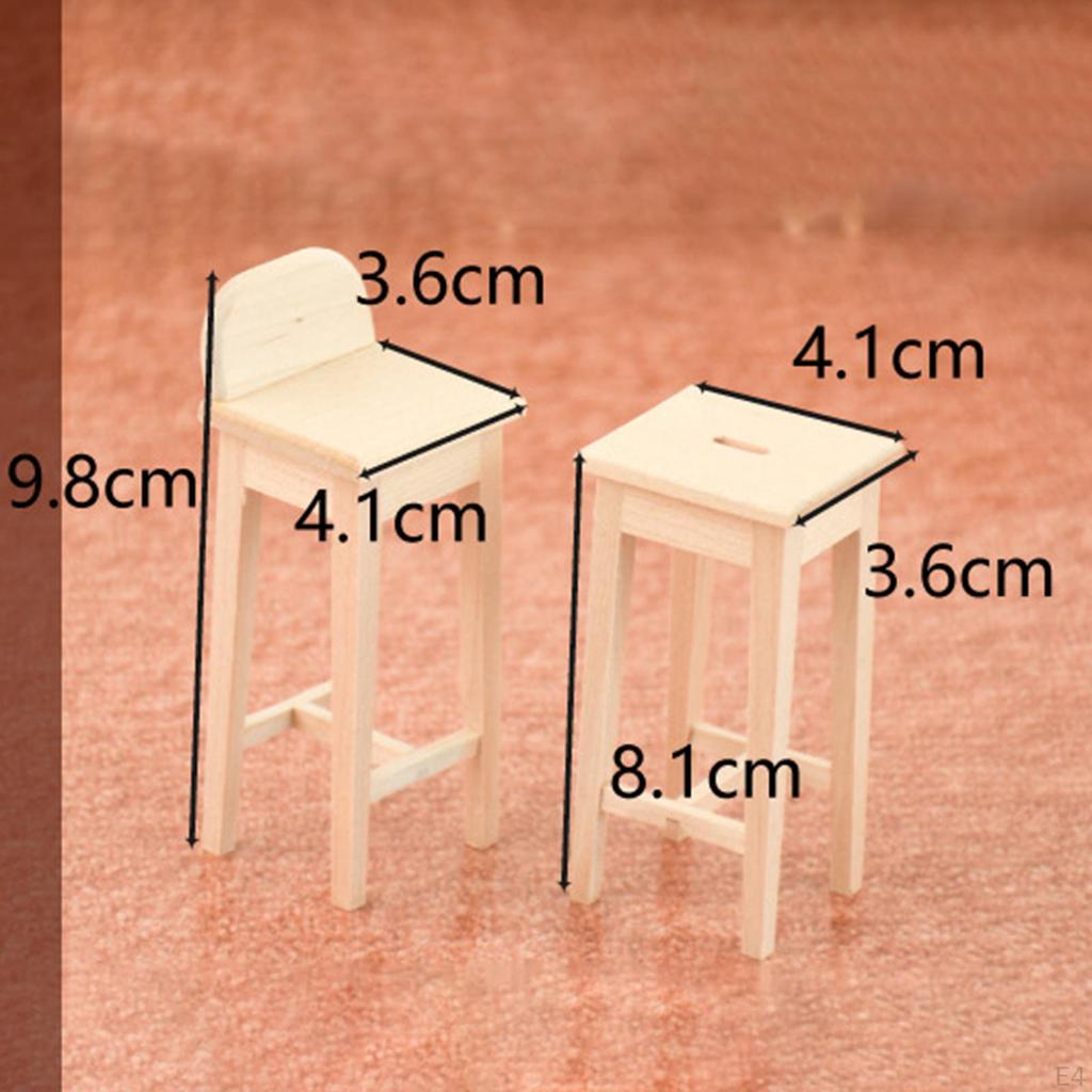 1/12 Bar Counter Miniature Dining Furniture Set European Style Wooden Dollhouse Toy