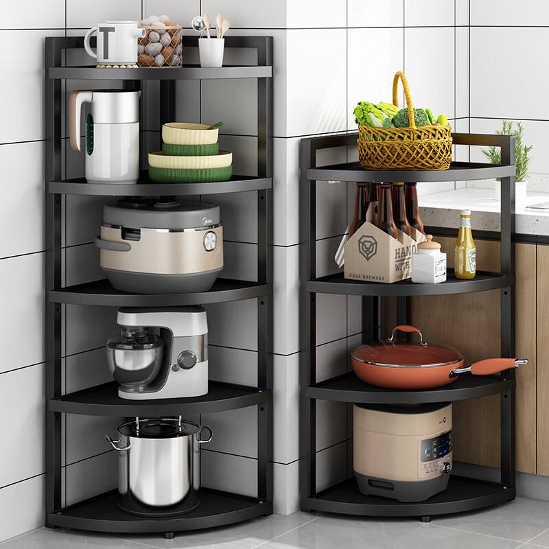 3-Tier Carbon Steel Corner Kitchen Pot Rack