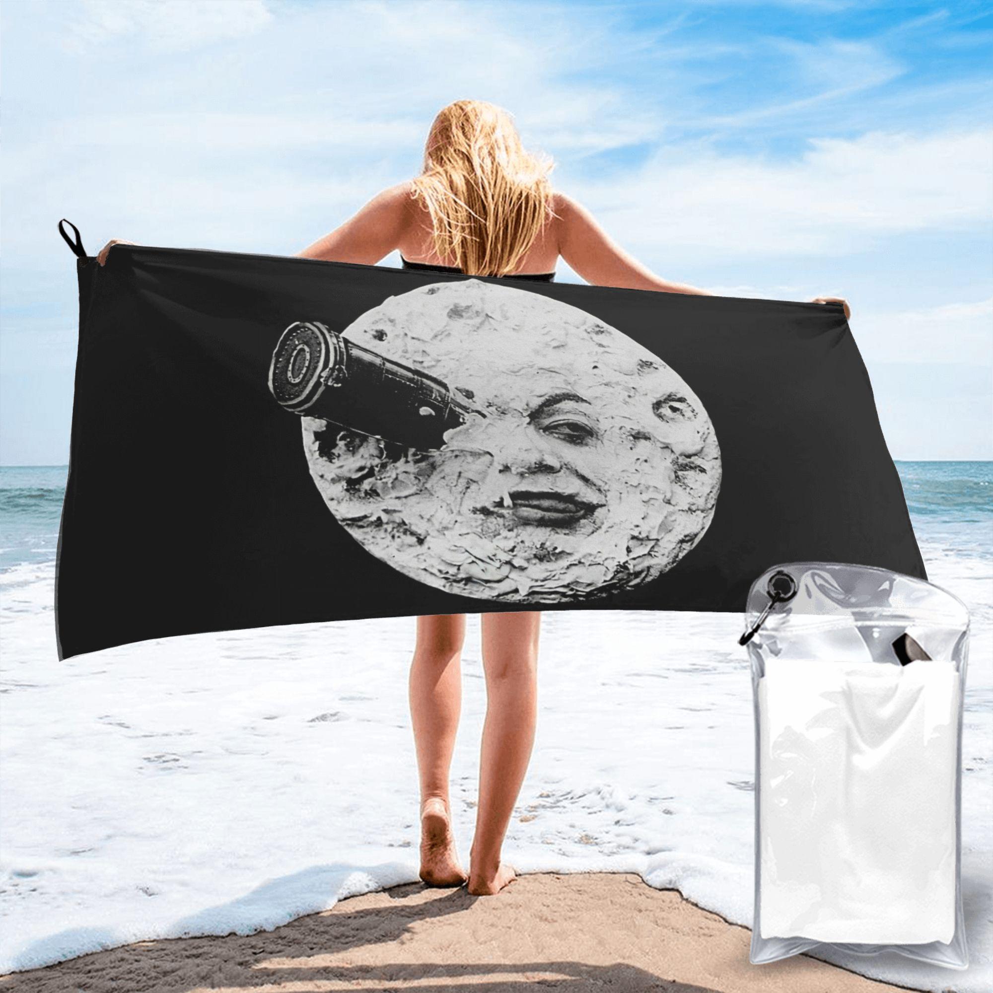 A Trip To The Moon Beach Towel Soft Microfiber Quick Dry Absorbent Quick Towels For Bath W30*H60(CM)