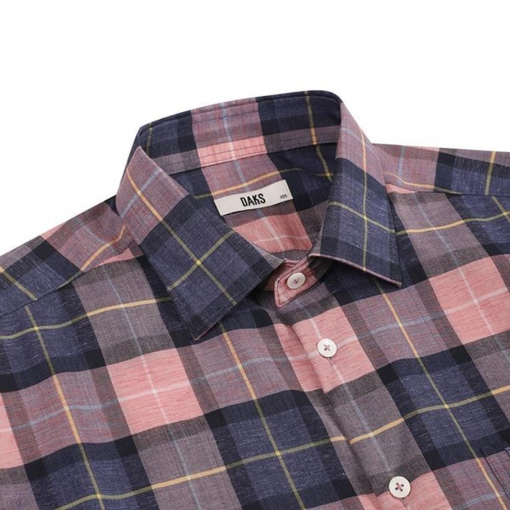DakS Men S Linen Check Regular Fit Long Sleeve Shirt dmS1Shcl110p1