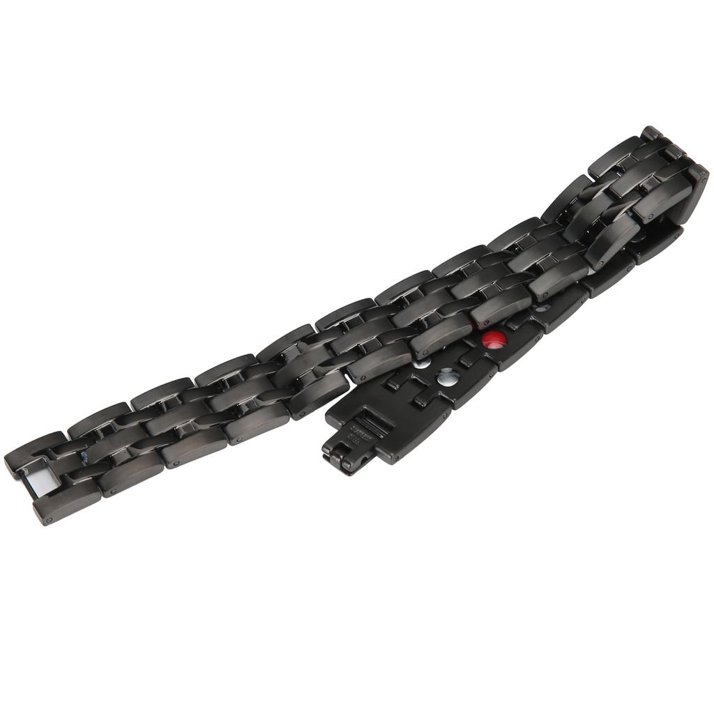 Men DoubleRow Magnetic Therapy Bracelet Pain Relief Magnet Bracelet Healthy Care Black