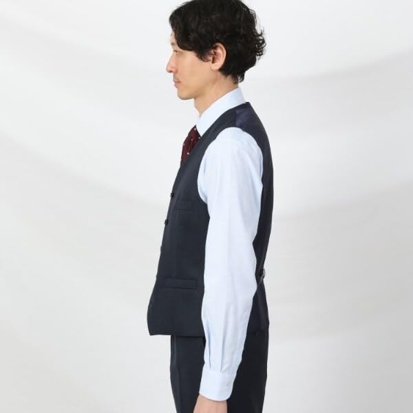 Takeo Kikuchi Yagasuri Vest In Navy 02 Compatible with Suits Men's (Made Japan) - (093) (M) - Three-Piece (Product Code 93141015)