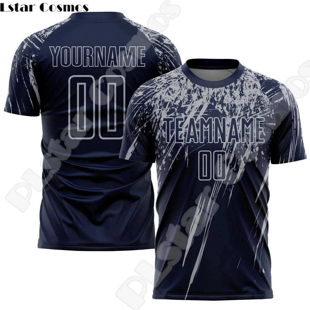 Nowa Moda Koszulka Piłkarska z Niestandardowym Imieniem Drużyny Logo Zawodnika Streetwear Drop Shipping Druk 3D Letnie Koszulki Casual Harajuku X6
