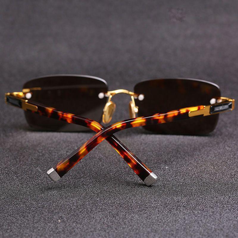 Crystal glasses men's high-end frameless rough stone sunglasses cool goggles men's stone explosive