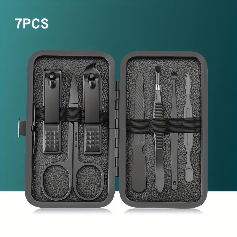 7/10/12/18/20/24PCS Set Professional Manicure Set Kits Stainless Steel Fingernail Toenail Clippers Set with Leather Portable