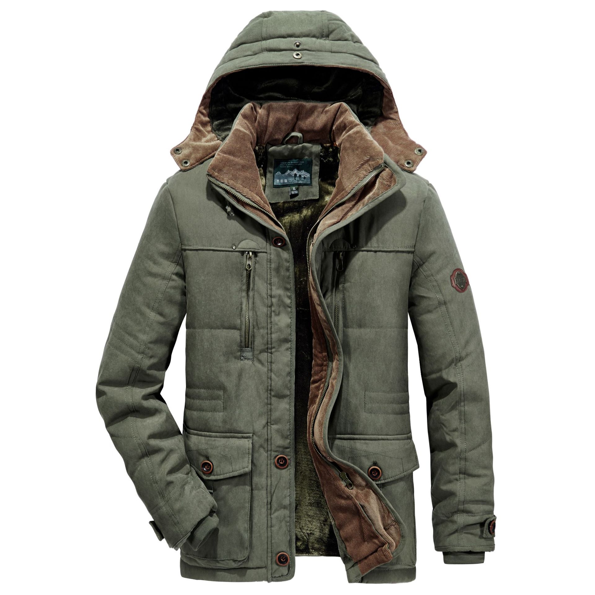 

Зимняя куртка батал с хлопковой подкладкой, мужская куртка с хлопковой подкладкой, многокарманная куртка с плюшевой подкладкой, военное пальто для мужчин. 6XL