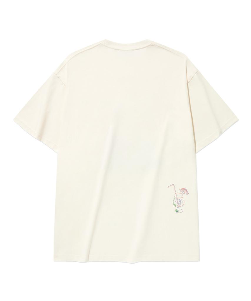 COVERNAT Cool Cotton Vacation Graphic T-Shirt Ivory