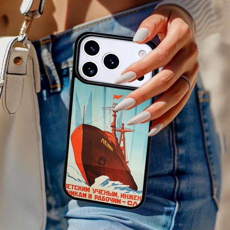 CCCP Soviet Union Russia soft Phone Case For iPhone 17 Air 14 15 13 12 Max Cover For Apple 14 15 16 16e 11 Pro Max Plus Coque